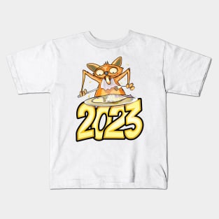 Happy New Year Cats 2023 Kids T-Shirt